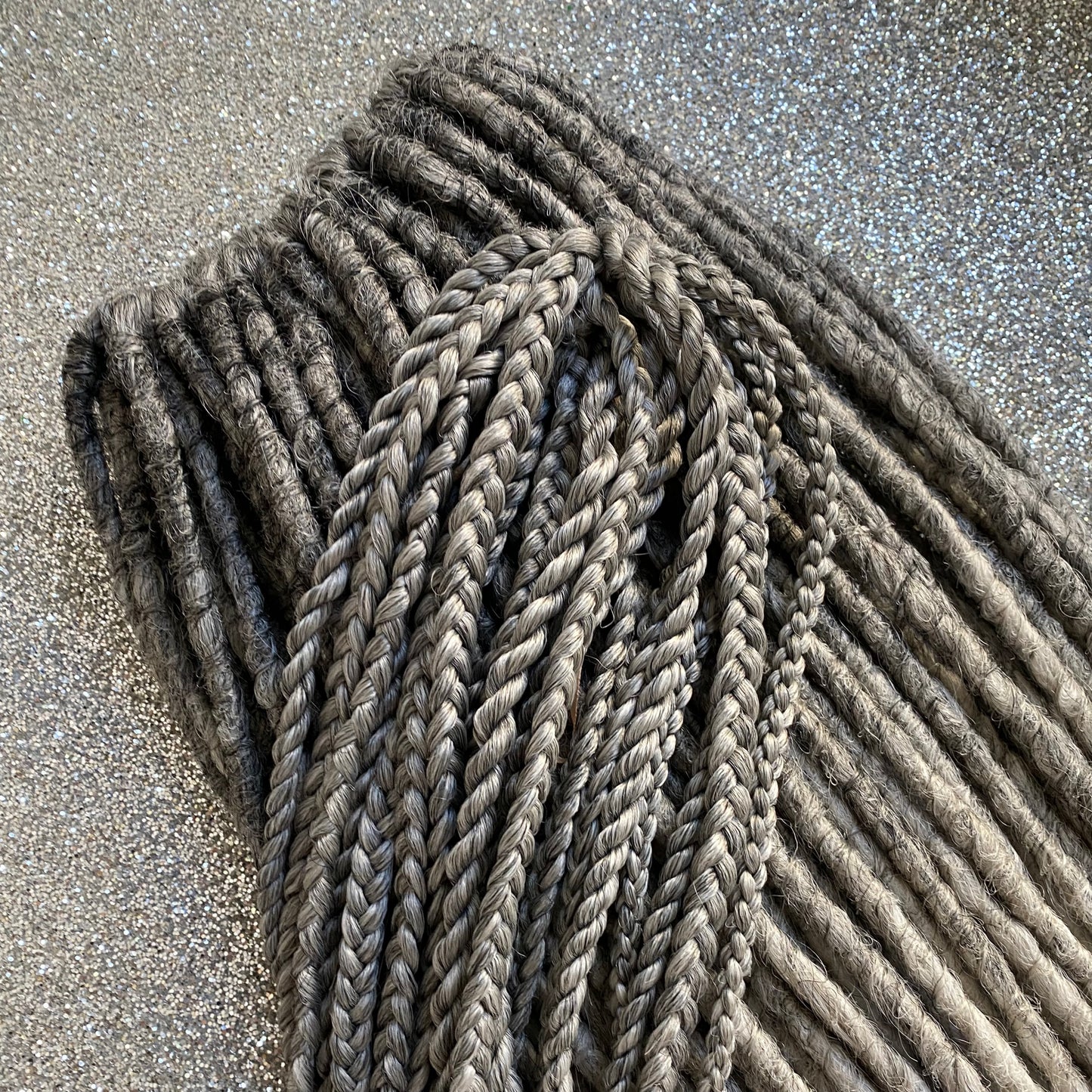 Synthetic Dreadlockswith Braids Gray to White Ombre