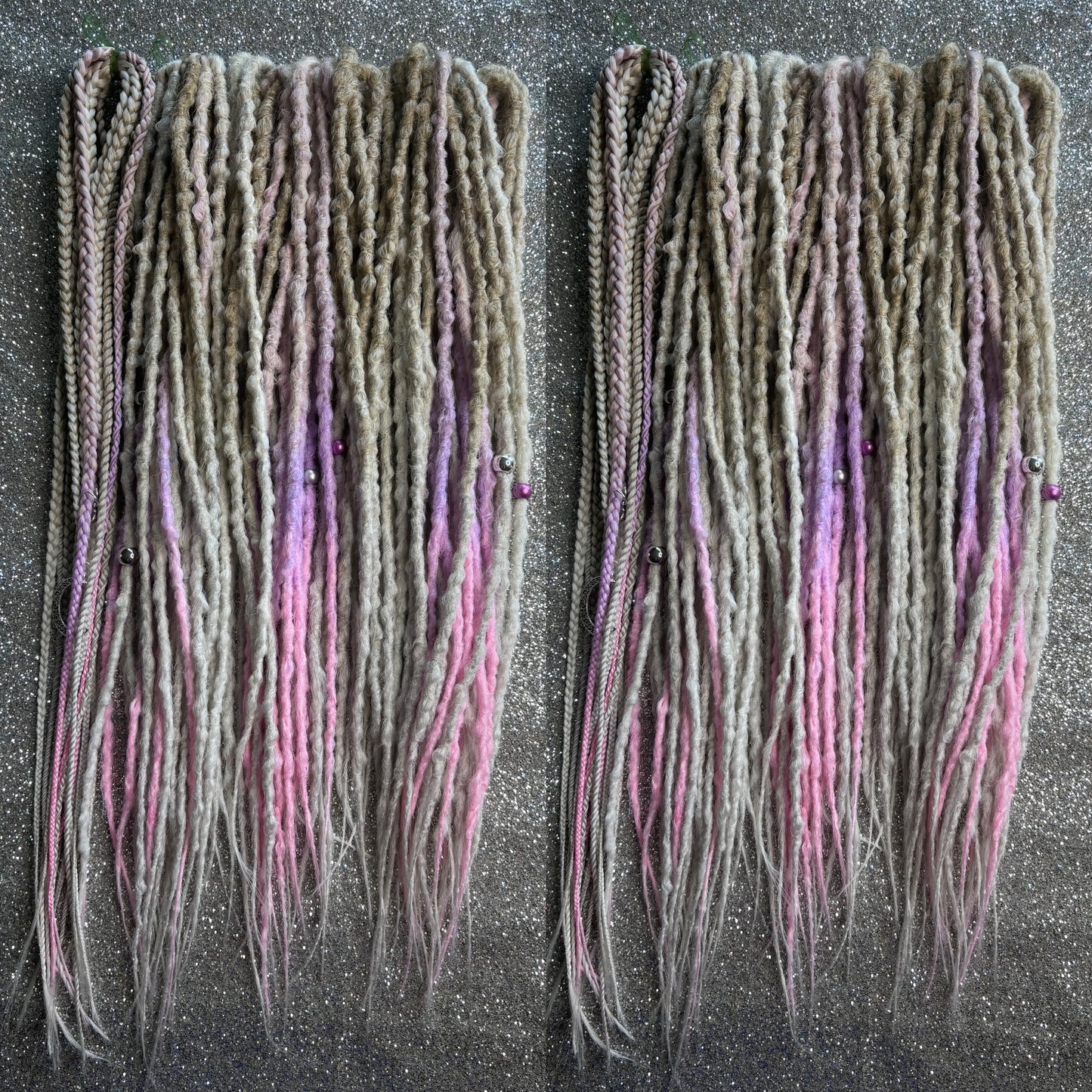 Synthetic Dreadlocks with Braids Blonde Ombre and Pink\Purple