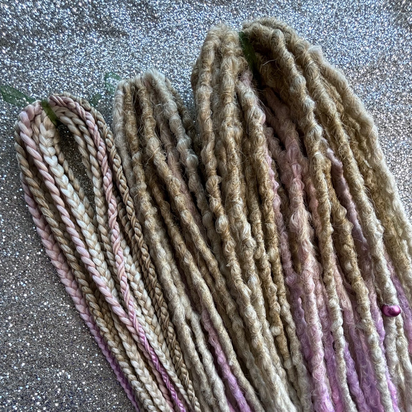 Synthetic Dreadlocks with Braids Blonde Ombre and Pink\Purple