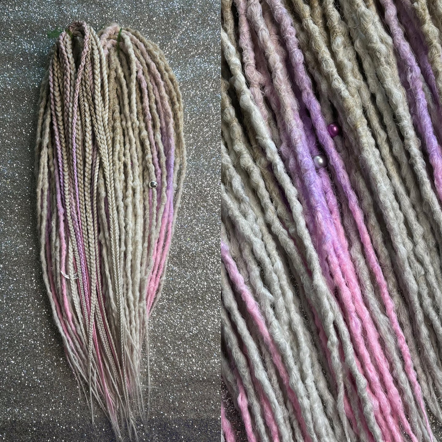 Synthetic Dreadlocks with Braids Blonde Ombre and Pink\Purple