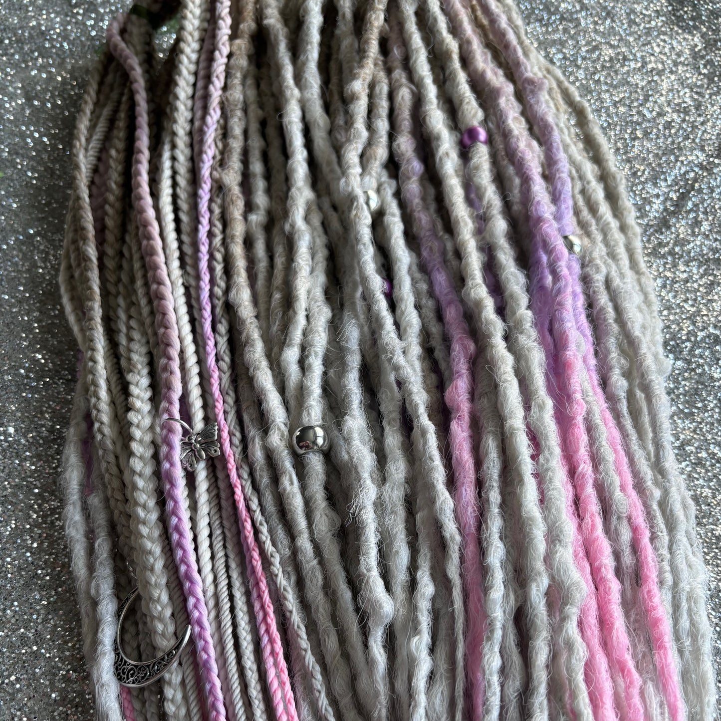 Synthetic Dreadlocks with Braids Blonde Ombre and Pink\Purple