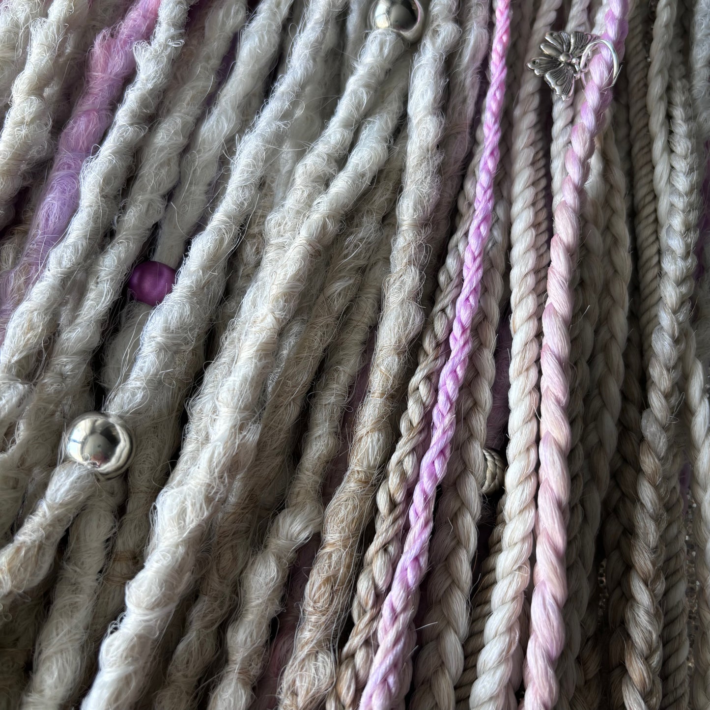 Synthetic Dreadlocks with Braids Blonde Ombre and Pink\Purple