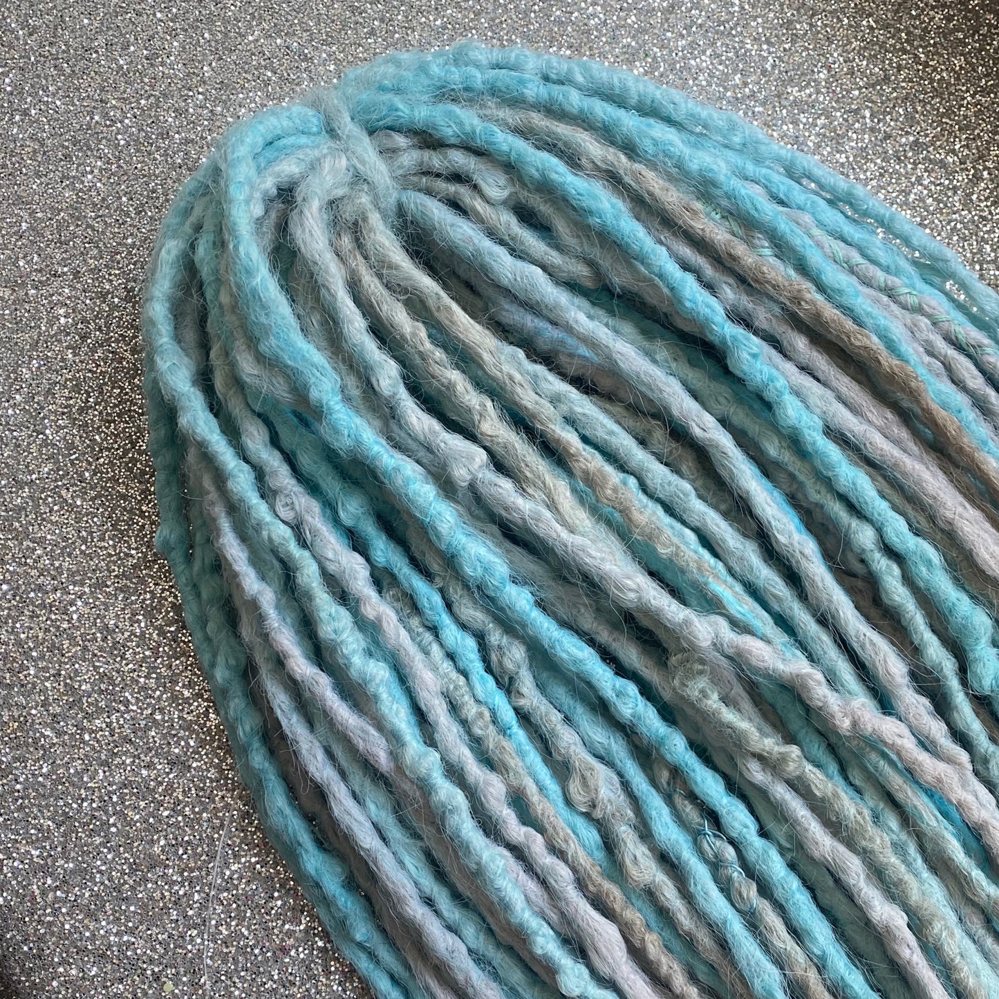 Light blue and Gray Synthetic Crochet Dreadlocks