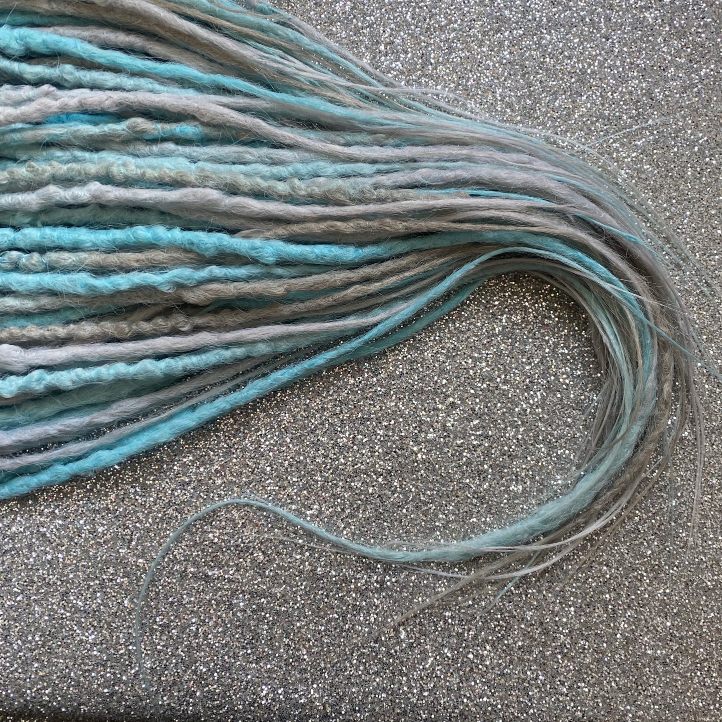 Light blue and Gray Synthetic Crochet Dreadlocks