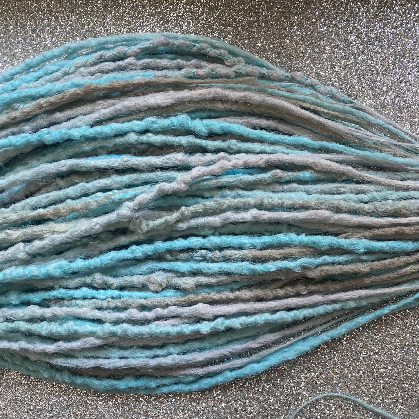 Light blue and Gray Synthetic Crochet Dreadlocks