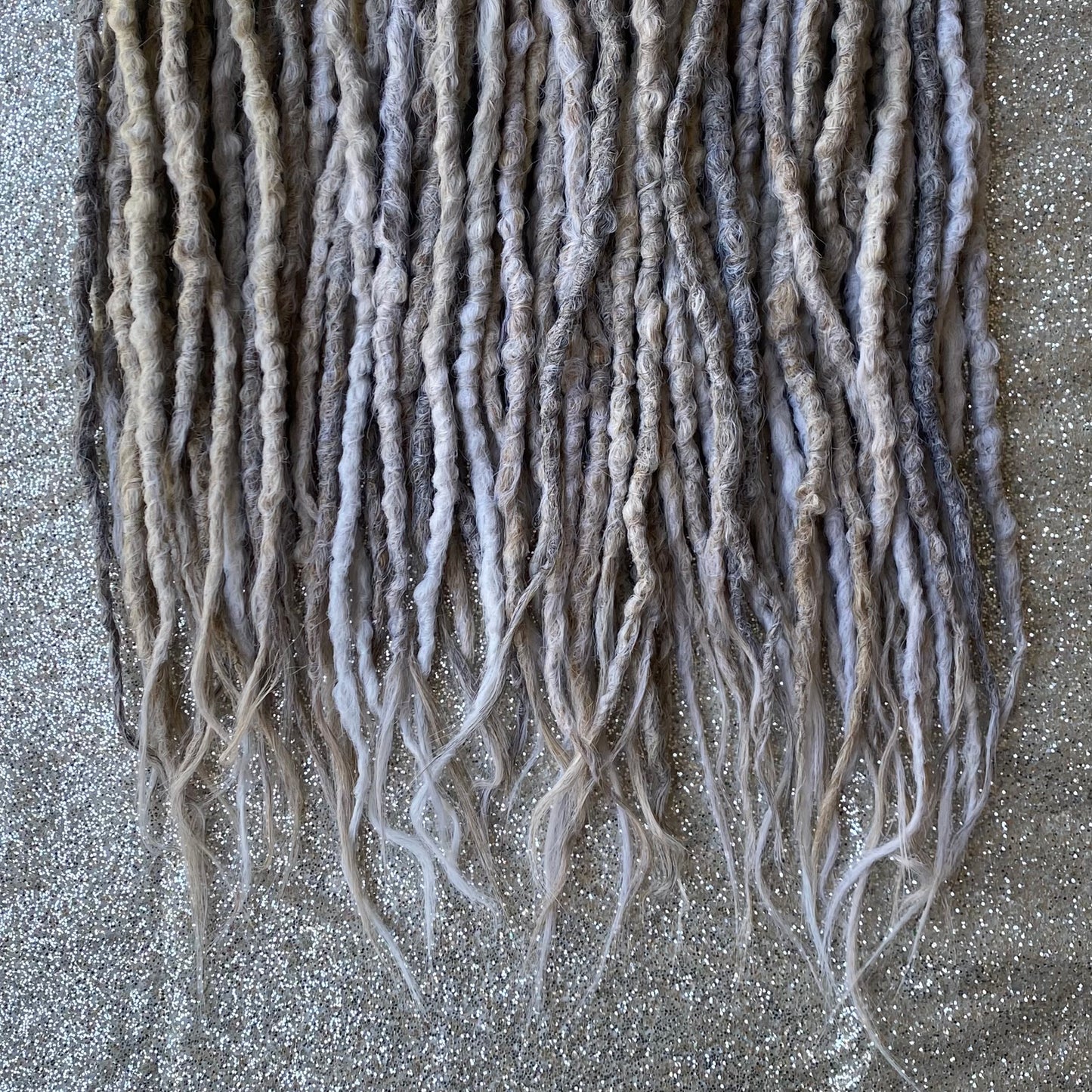 Gray Ashy Mix Synthetic Crochet Dreadlocks Lumpy Texture Hair Extensions