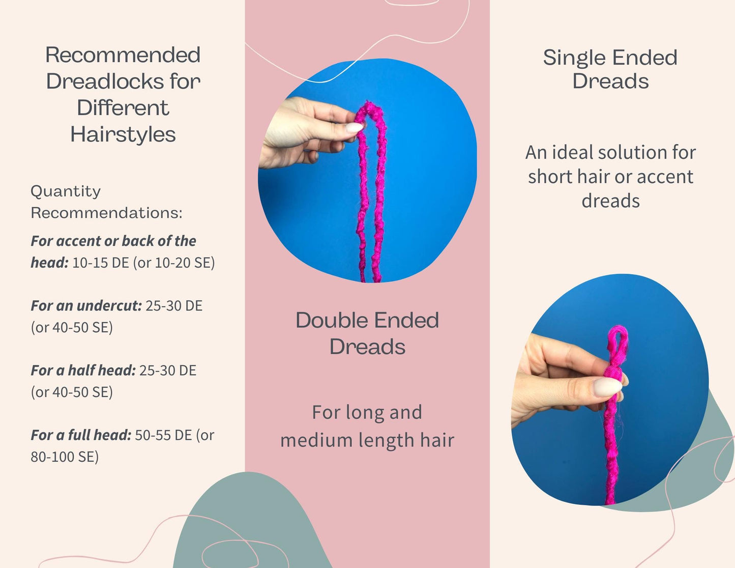 Dusty Pink Synthetic Curly Dreadlocks and Braids