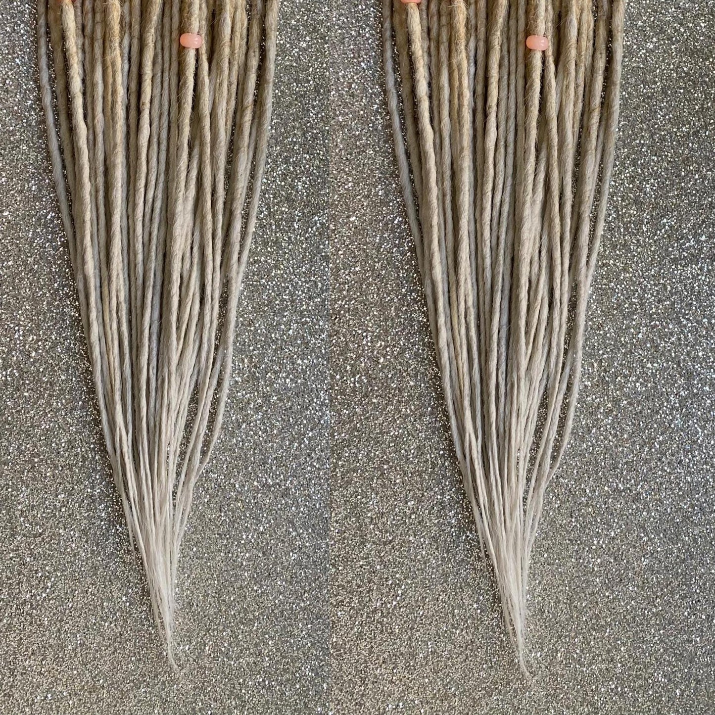 Synthetic Dreadlocks with Braids Warm Blonde or Gray to White Ombre