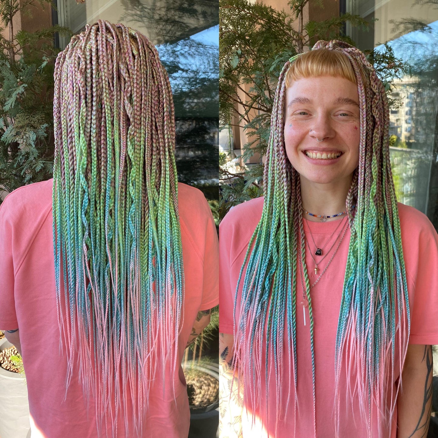 Rainbow Synthetic Braids Hair Extensions