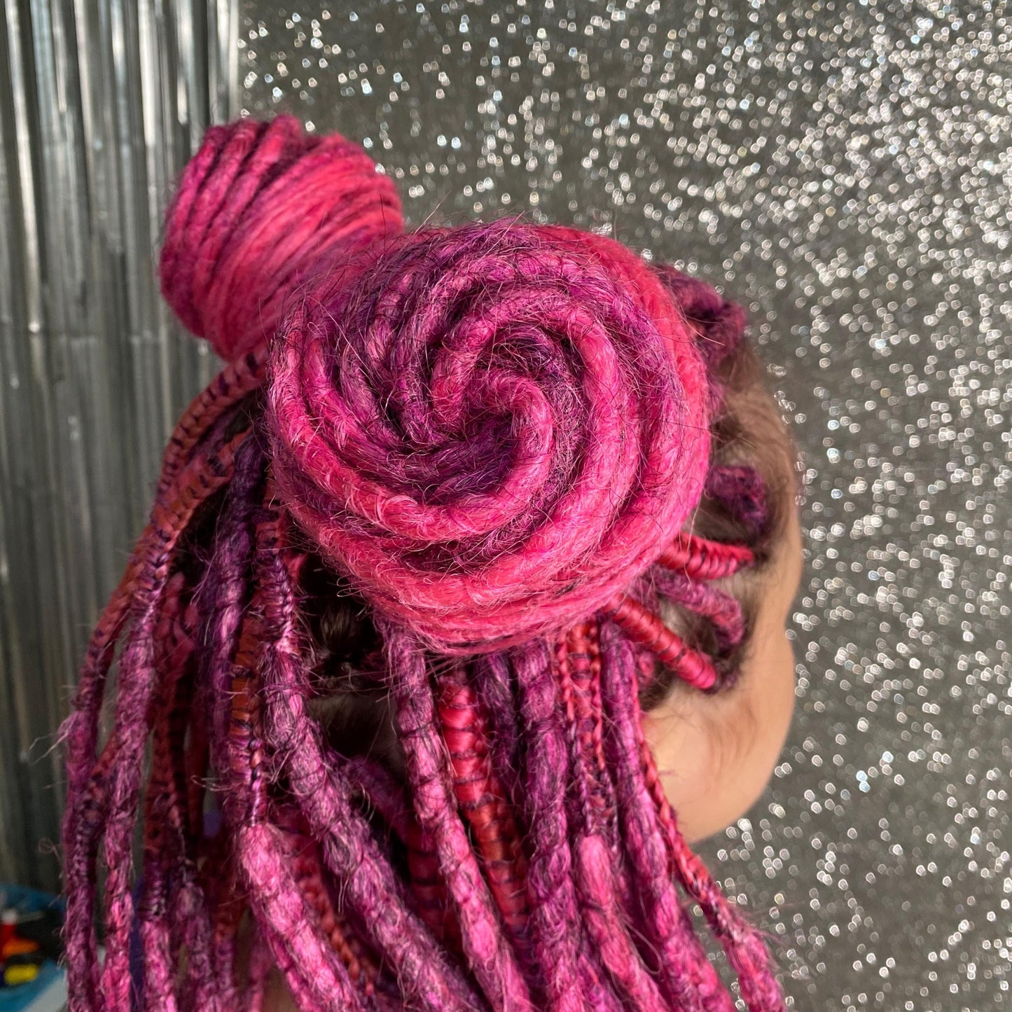 Pink Crochet Synthetic Dreadlocks