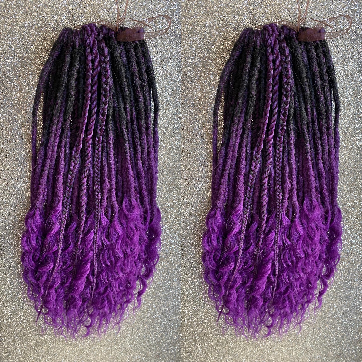 Curly Loose Ends Purple Synthetic Dreadlocks