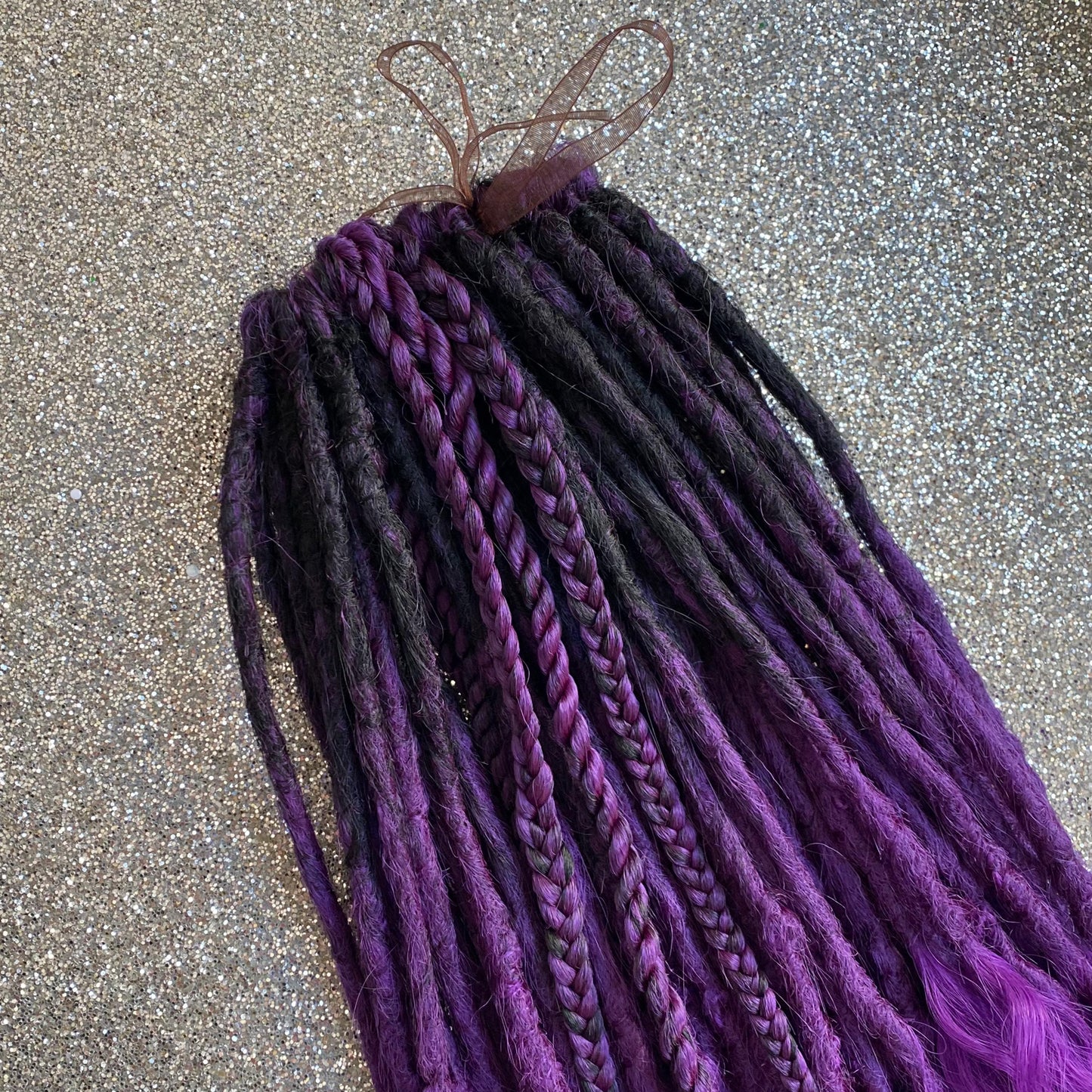 Curly Loose Ends Purple Synthetic Dreadlocks