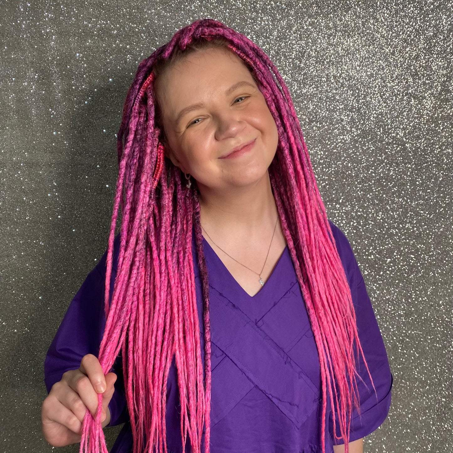Pink Crochet Synthetic Dreadlocks