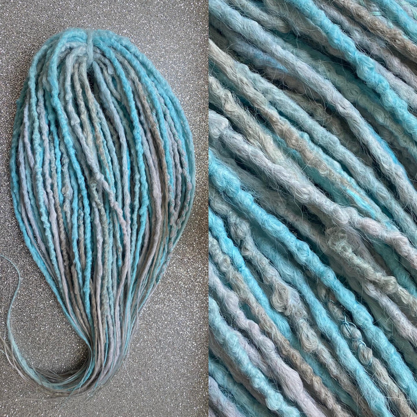 Light blue and Gray Synthetic Crochet Dreadlocks