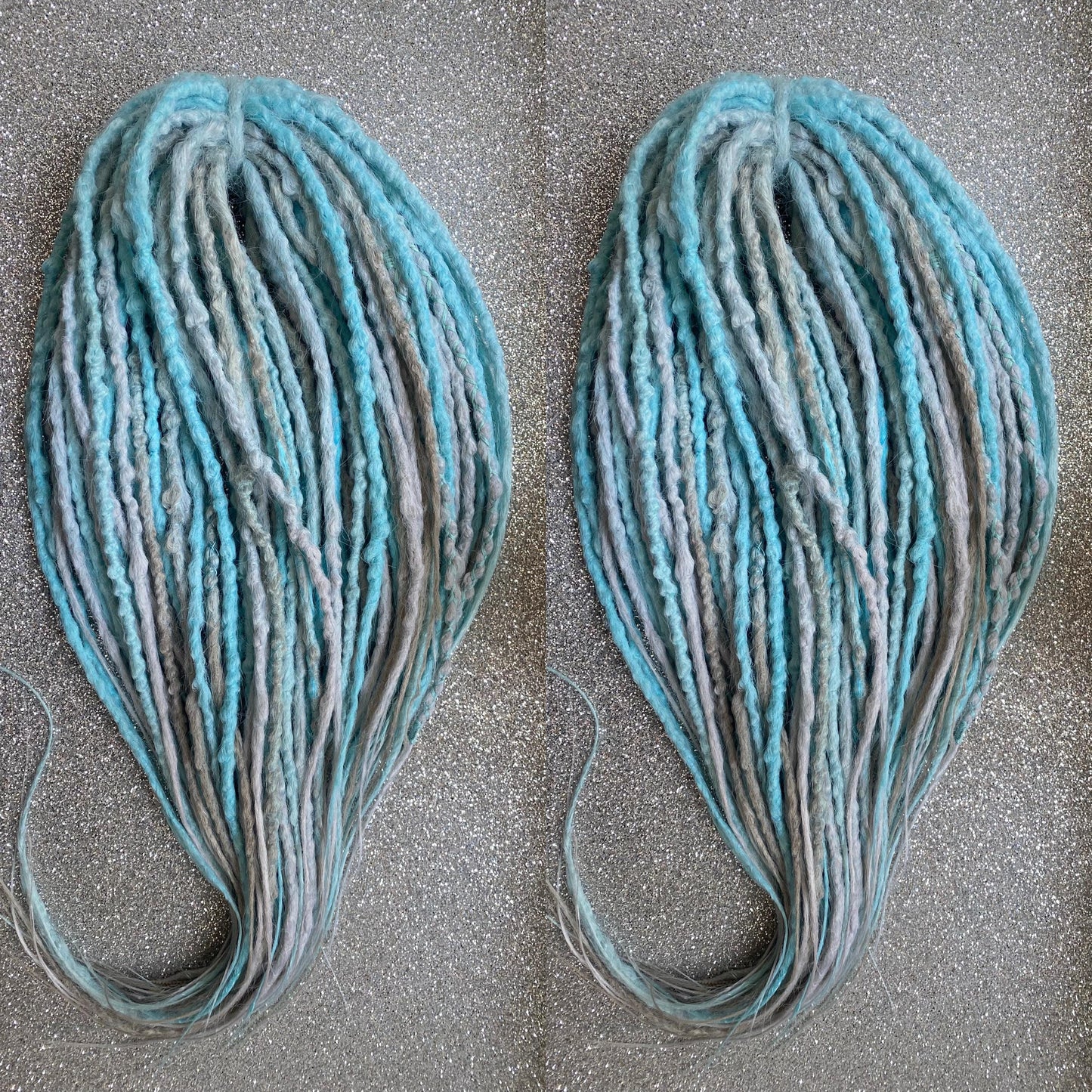 Light blue and Gray Synthetic Crochet Dreadlocks
