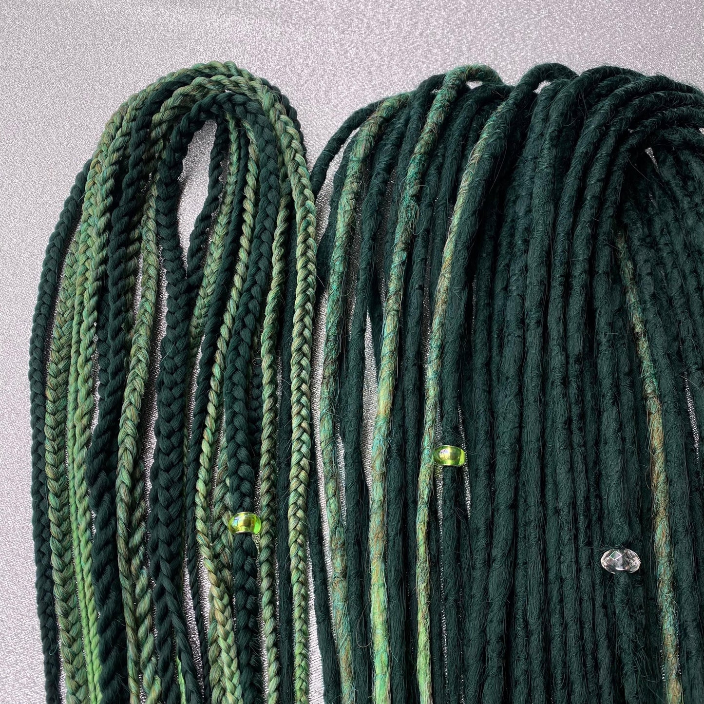 Emerald Synthetic Crochet Dreadlocks with Braids