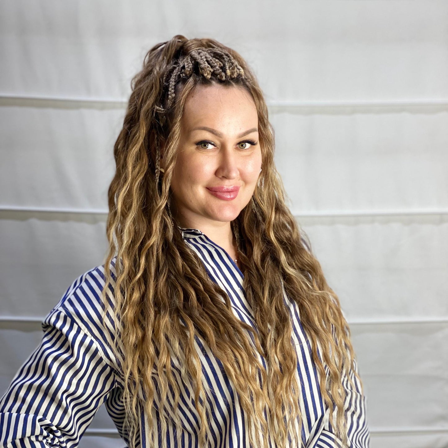 Synthetic Curly Brushable Dreadlocks Brown to Honey Ombre
