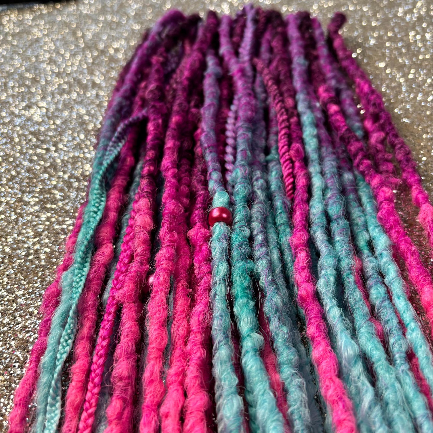 Purple and Pink Ombre Synthetic Dreadlocks with Braids