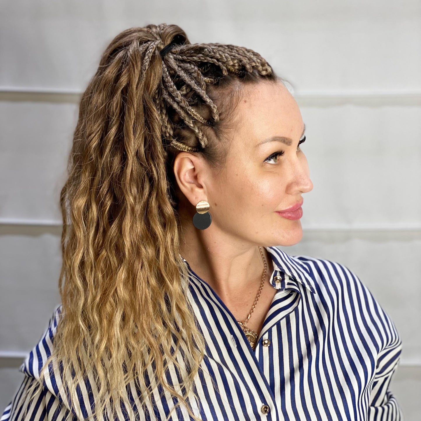 Synthetic Curly Brushable Dreadlocks Brown to Honey Ombre