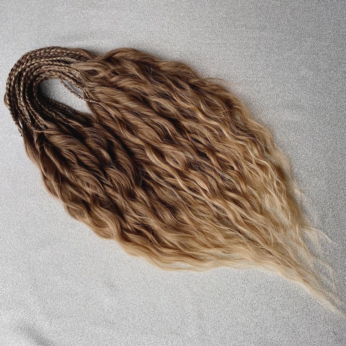 Synthetic Curly Brushable Dreadlocks Brown to Honey Ombre