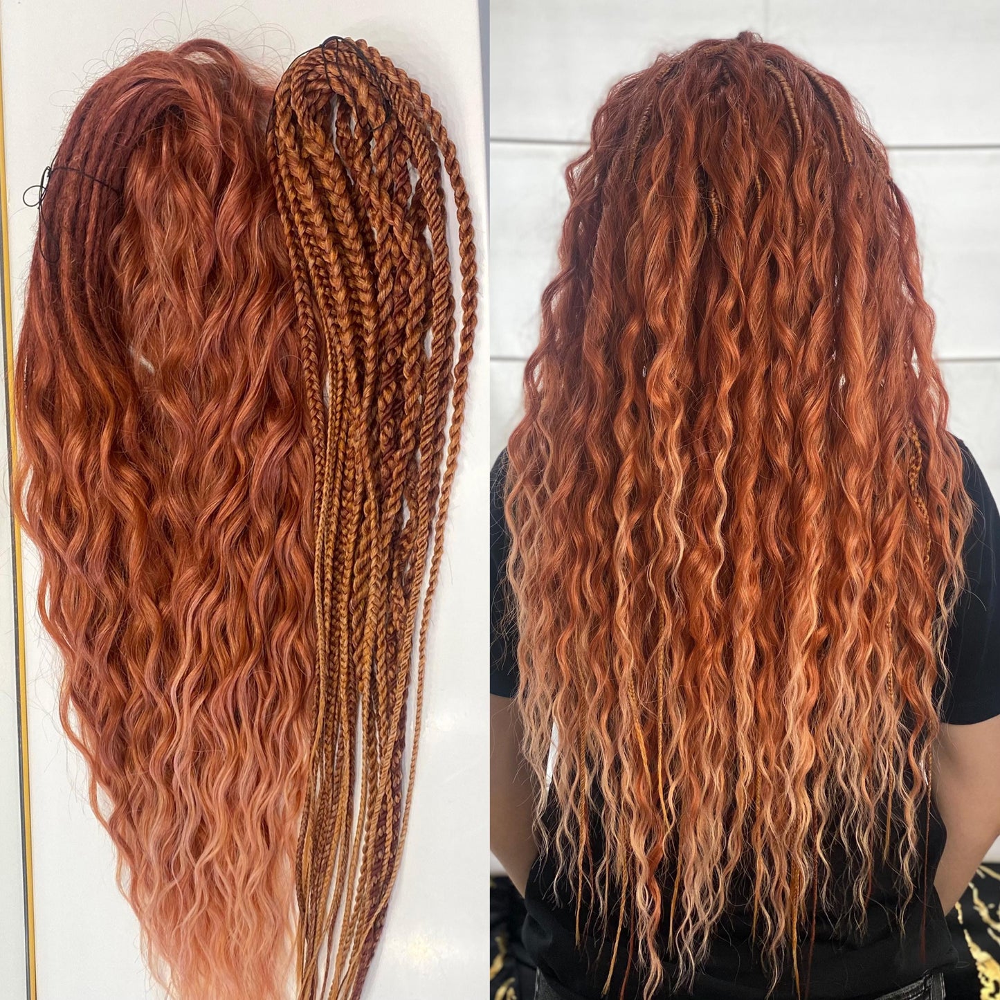 Synthetic Curly DreadlocksRed Ginger Ombre