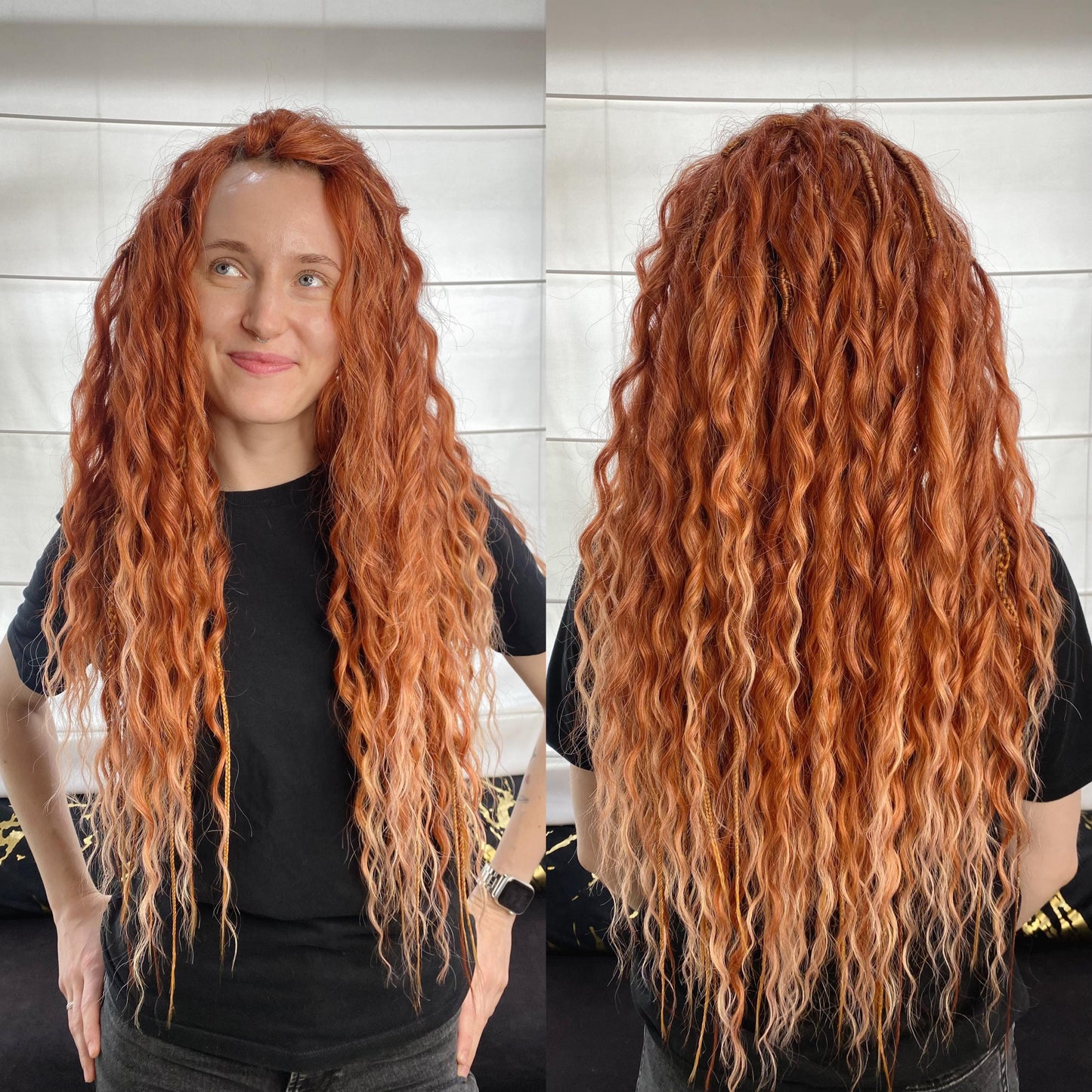 Synthetic Curly DreadlocksRed Ginger Ombre