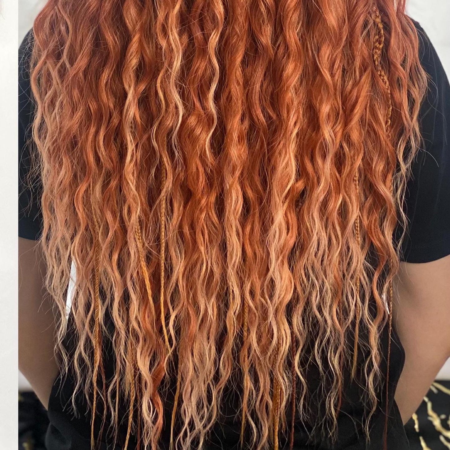 Synthetic Curly DreadlocksRed Ginger Ombre