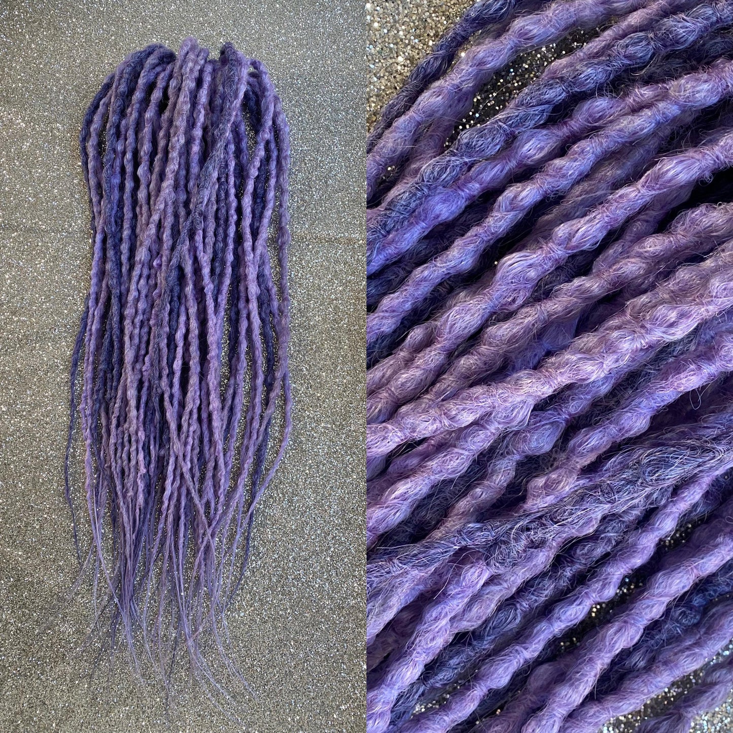 Purple and Lilac Synthetic Crochet Dreadlocks