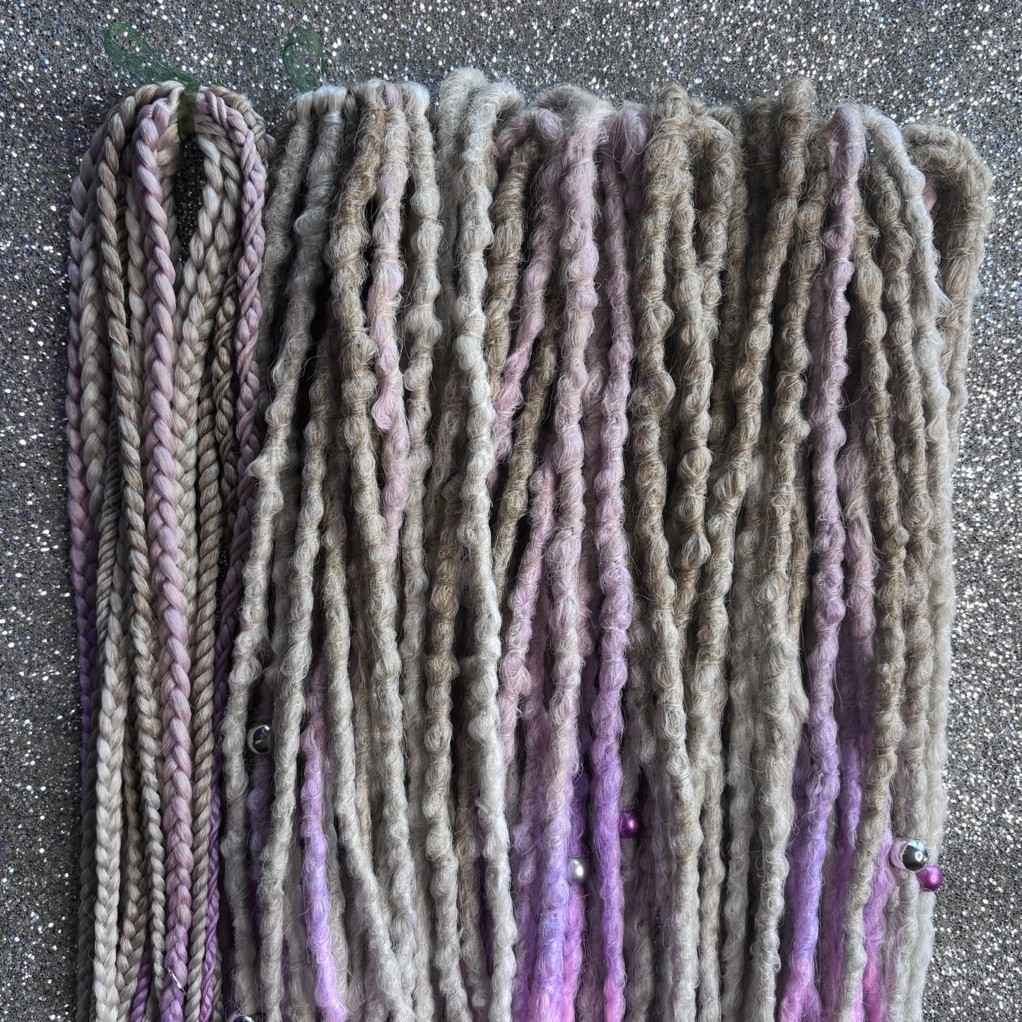 Synthetic Dreadlocks with Braids Blonde Ombre and Pink\Purple