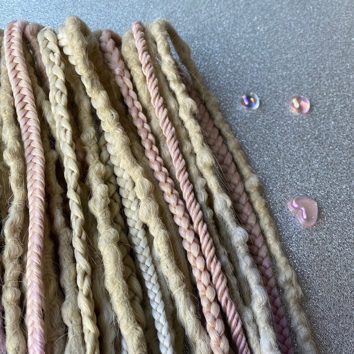 Synthetic Dreadlocks with Braids Blonde Ombre and Pink\Purple