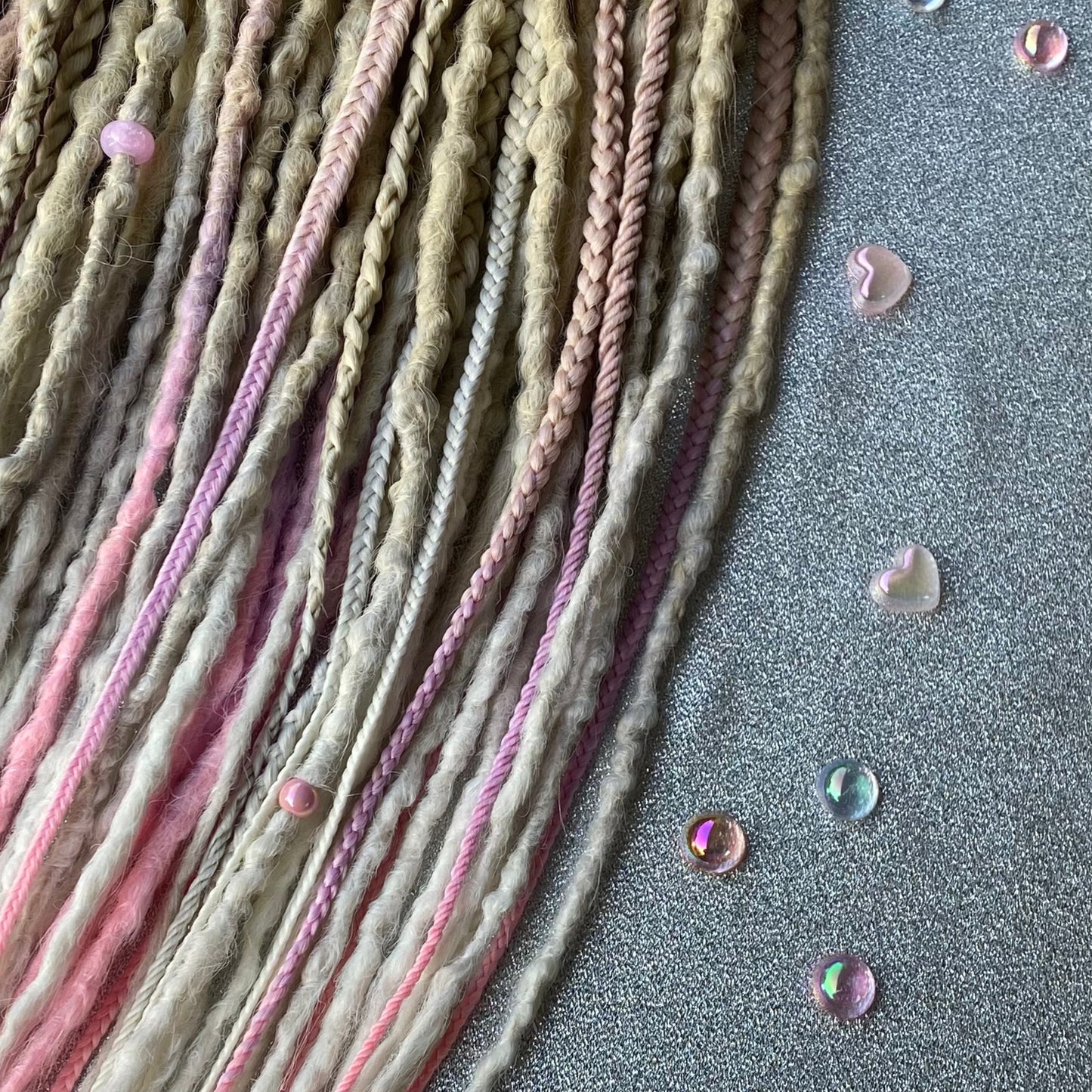 Synthetic Dreadlocks with Braids Blonde Ombre and Pink\Purple