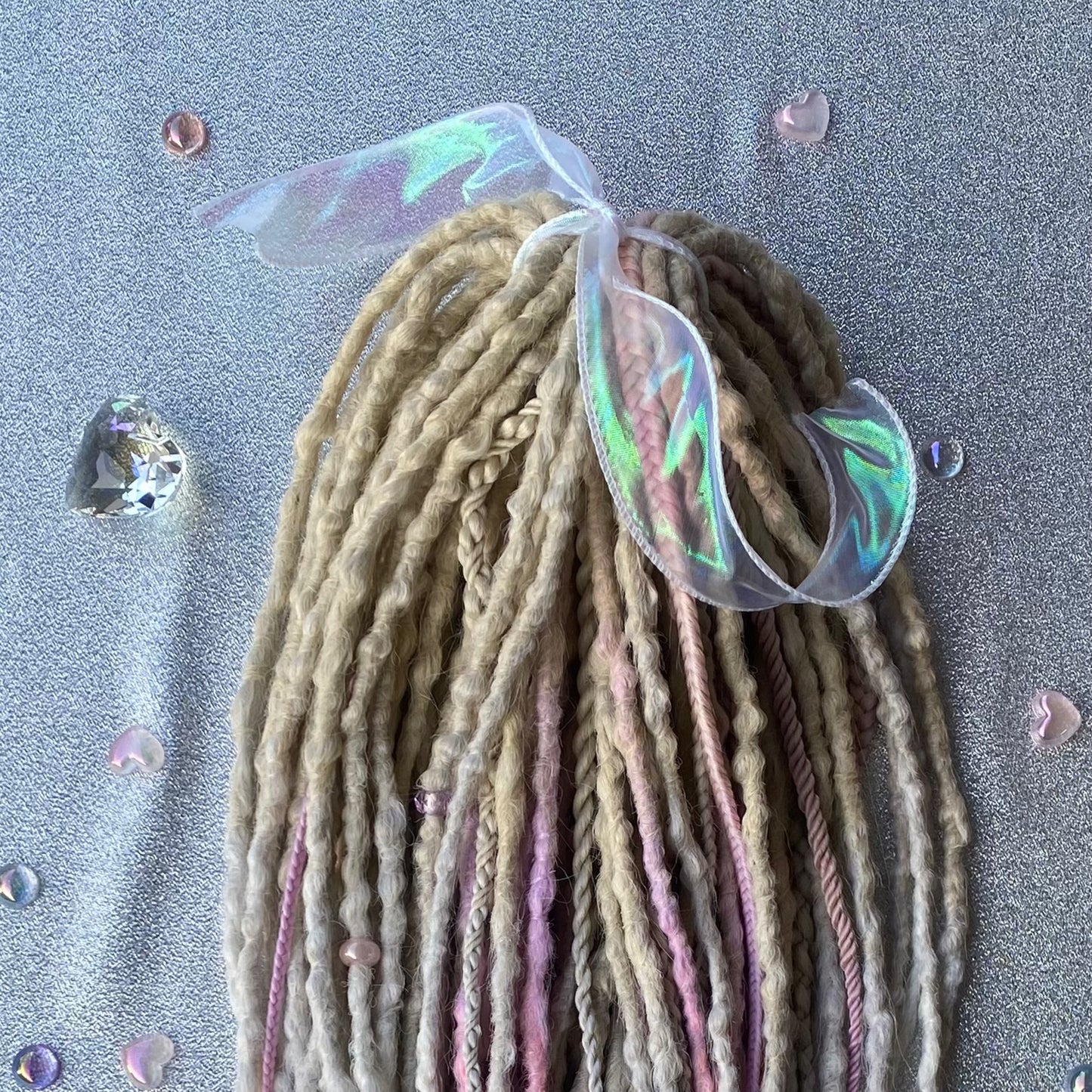 Synthetic Dreadlocks with Braids Blonde Ombre and Pink\Purple