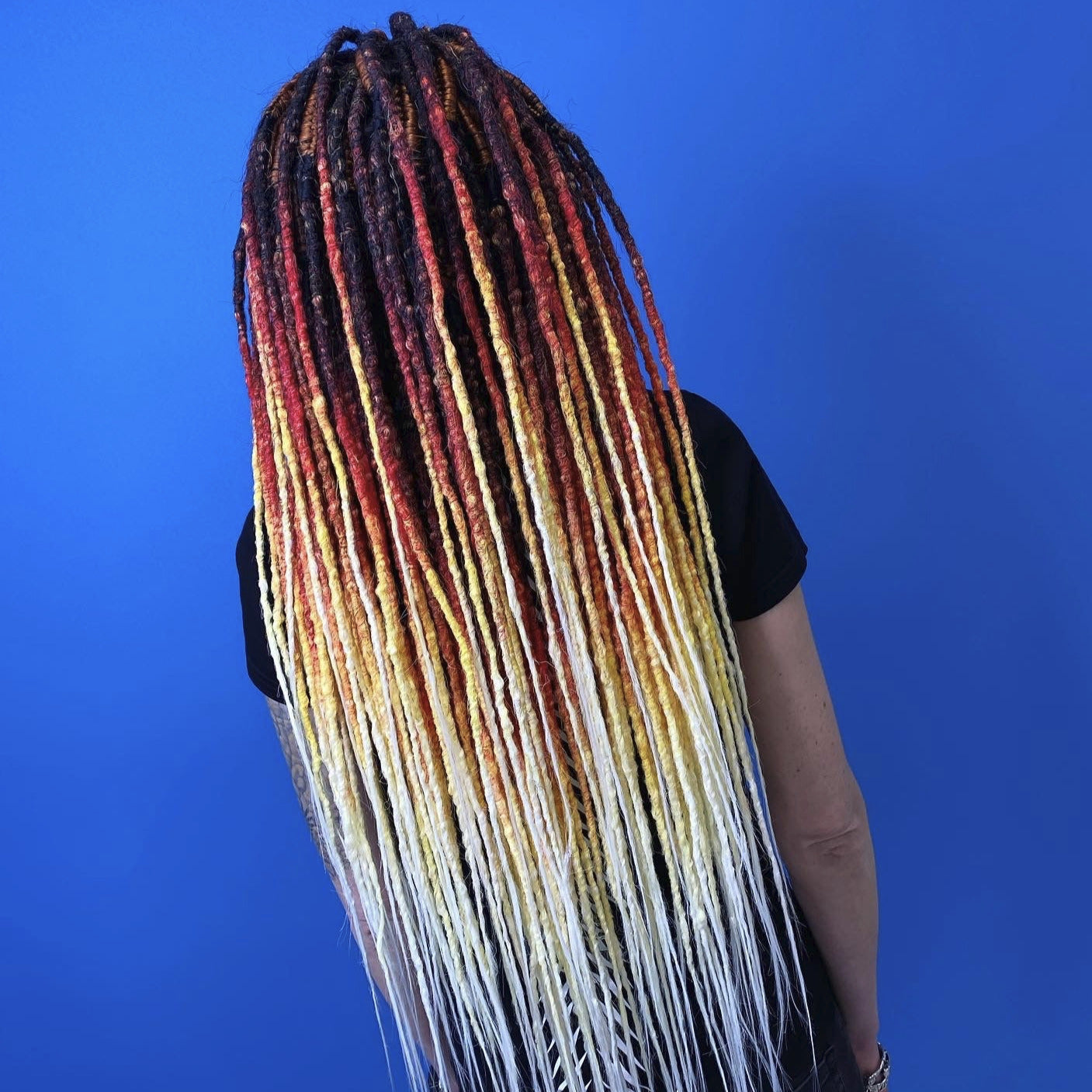 Synthetic Dreadlocks Red to Yellow Ombre