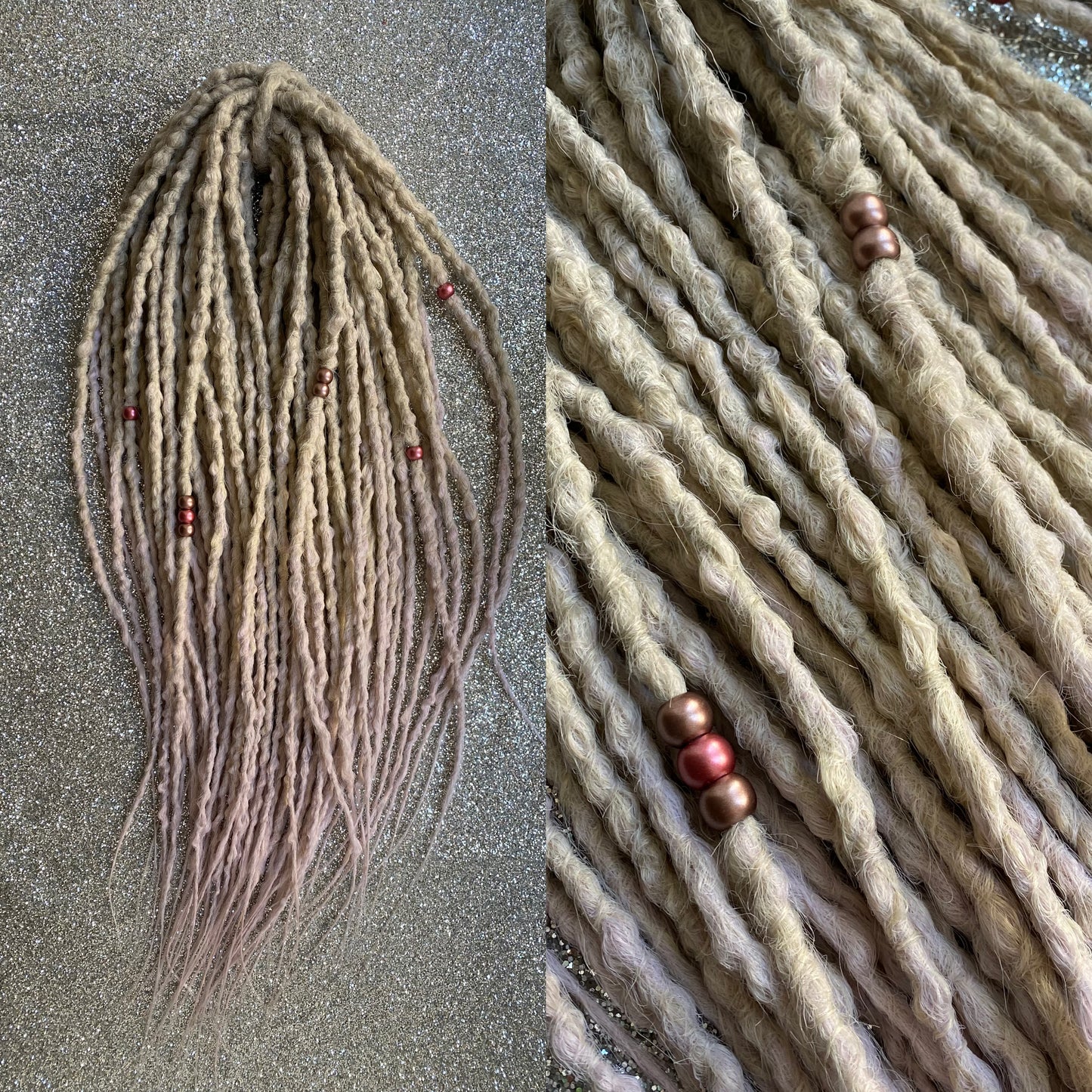 Blonde to Lavender and Pink Synthetic Dreads