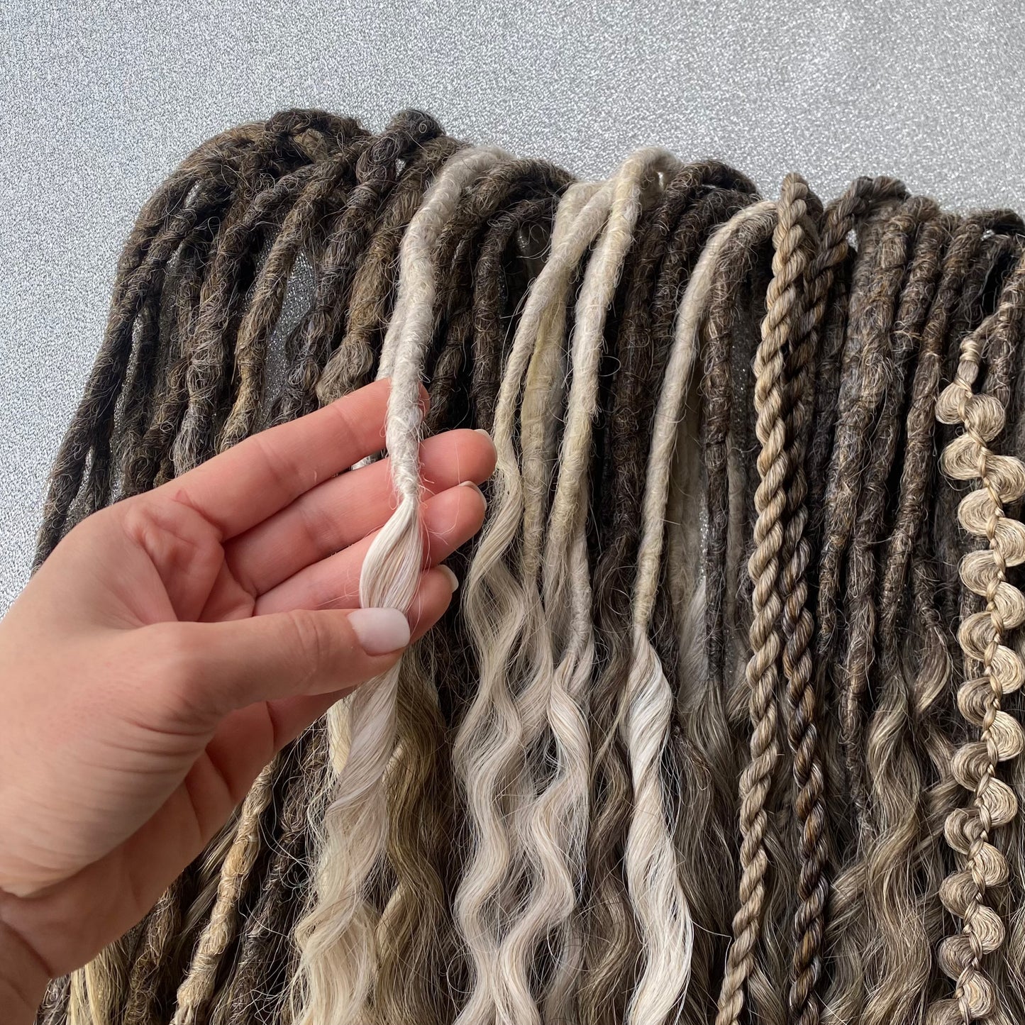 Brown and Blonde Ombre Synthetic Curly Dreadlocks