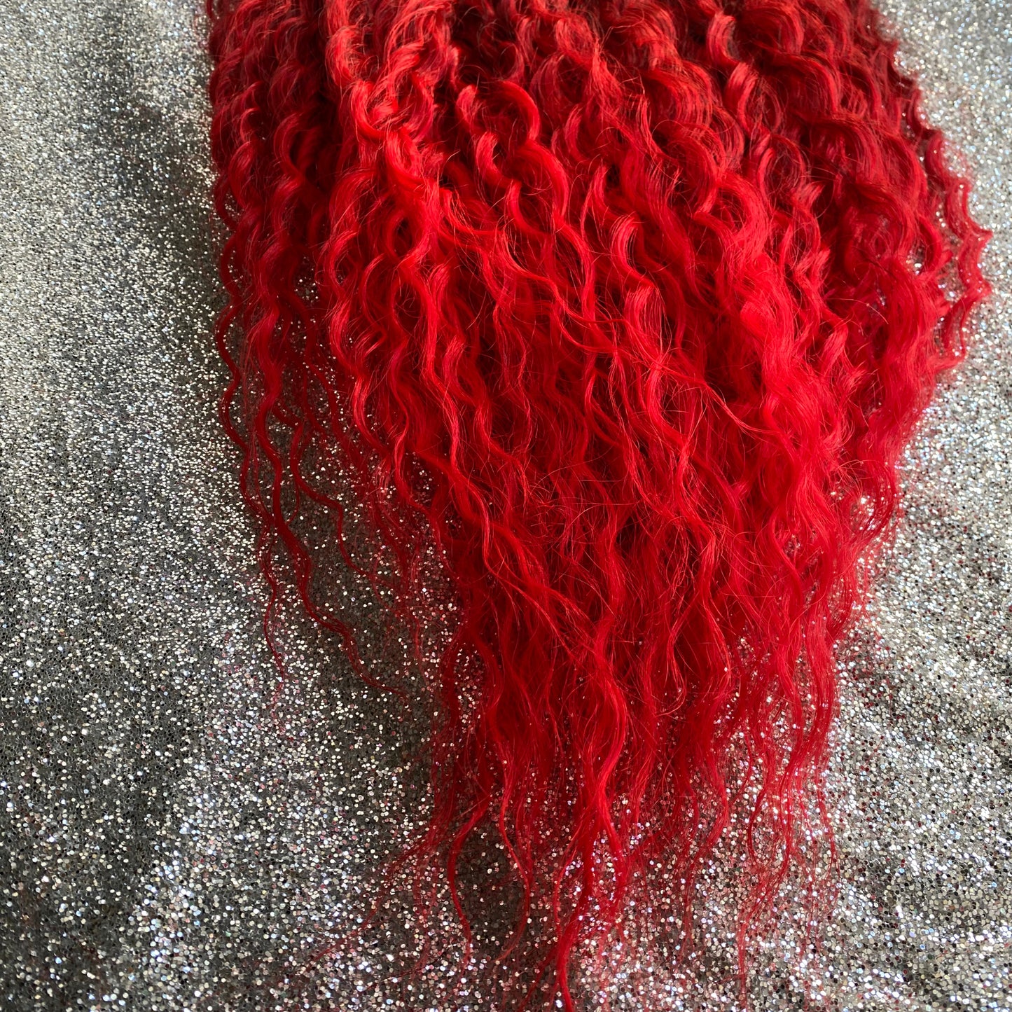 Bright Red Curly Dreadlocks 30 in