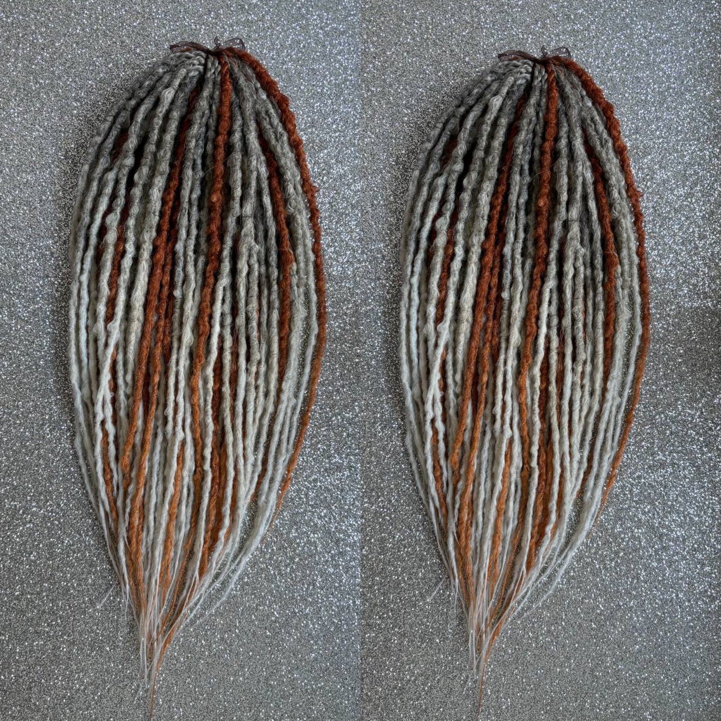 Copper and  Blonde Crochet Synthetic Dreadlocks