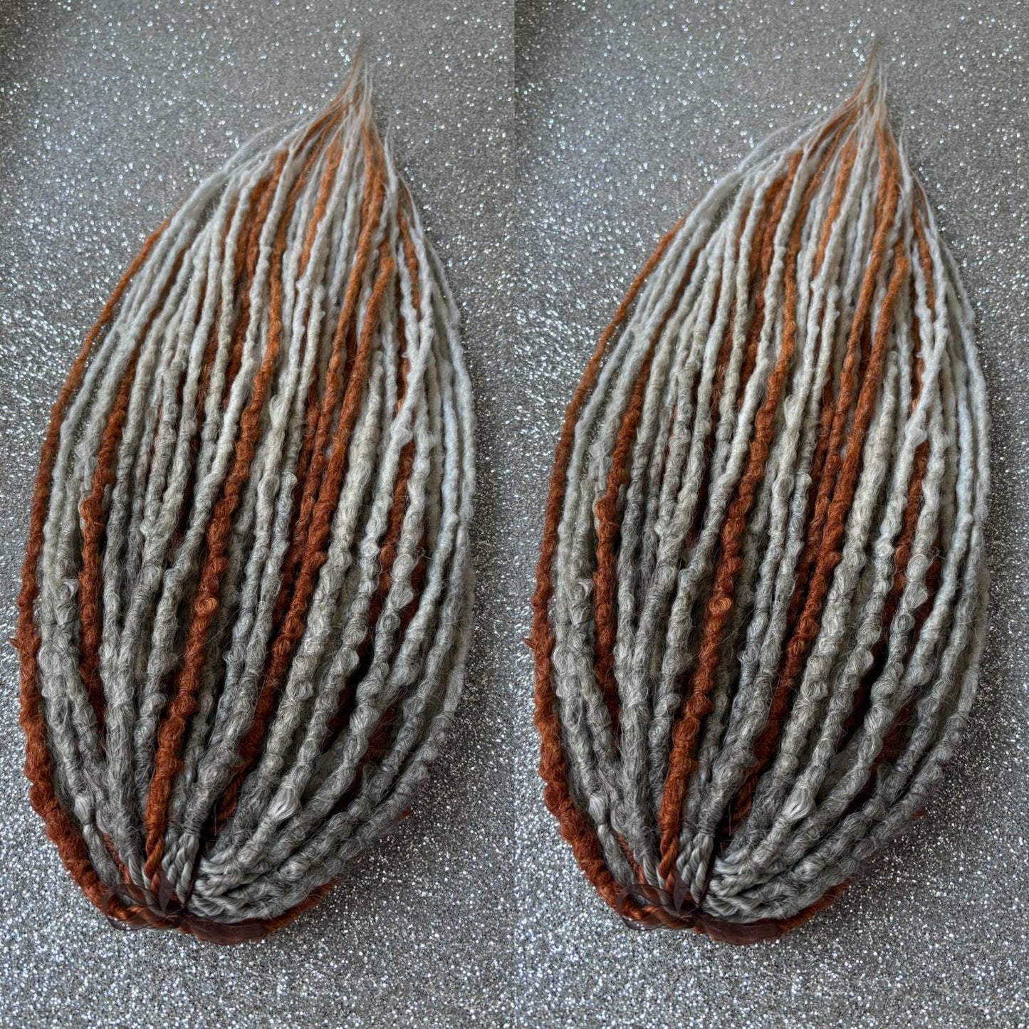 Copper and  Blonde Crochet Synthetic Dreadlocks