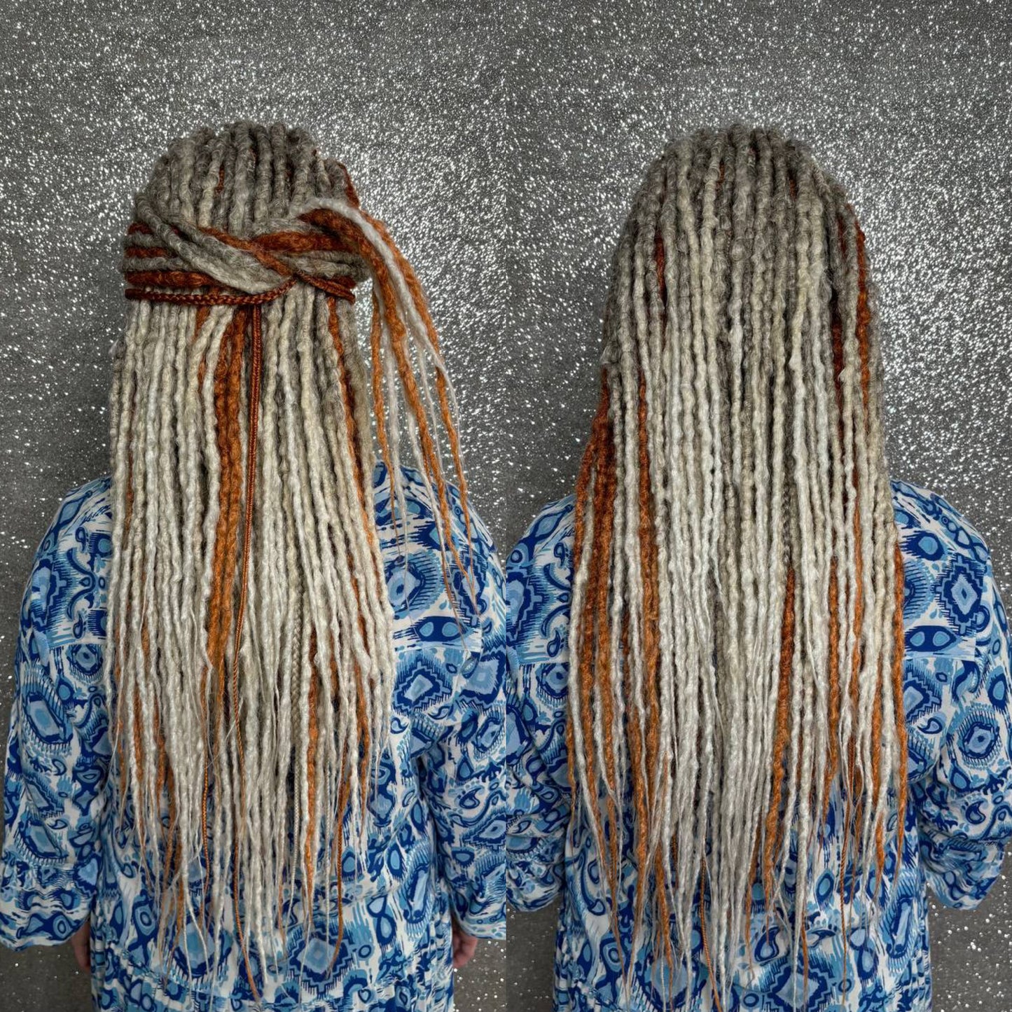 Copper and  Blonde Crochet Synthetic Dreadlocks