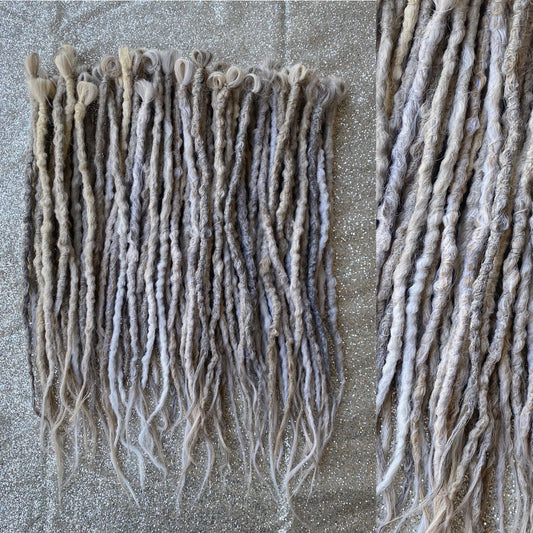 Gray Ashy Mix Synthetic Crochet Dreadlocks Lumpy Texture Hair Extensions