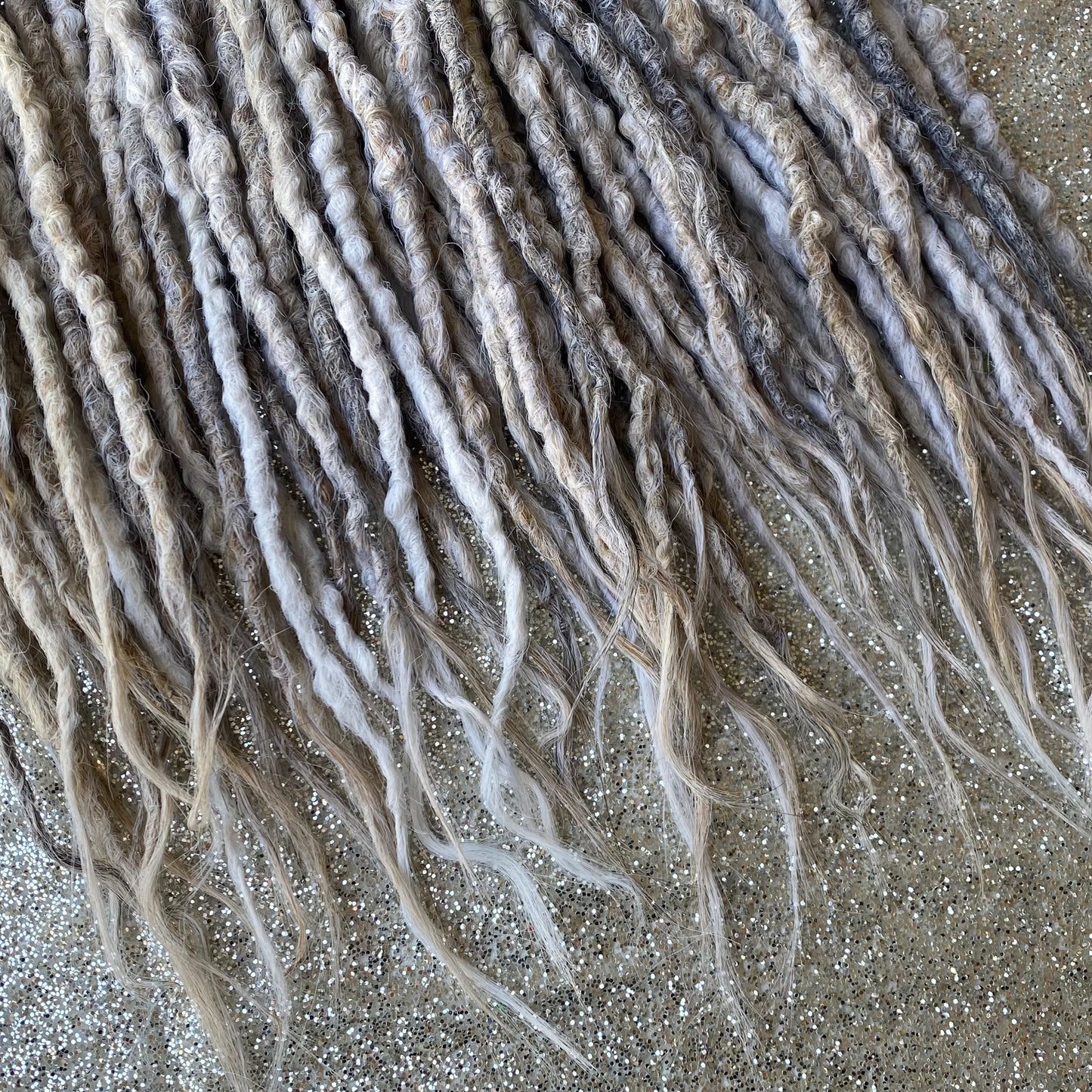 Gray Ashy Mix Synthetic Crochet Dreadlocks Lumpy Texture Hair Extensions