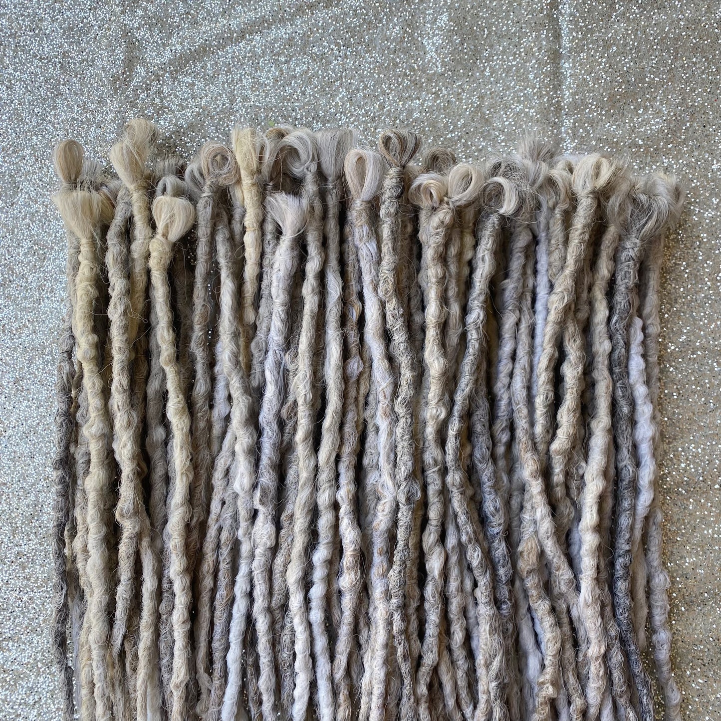 Gray Ashy Mix Synthetic Crochet Dreadlocks Lumpy Texture Hair Extensions