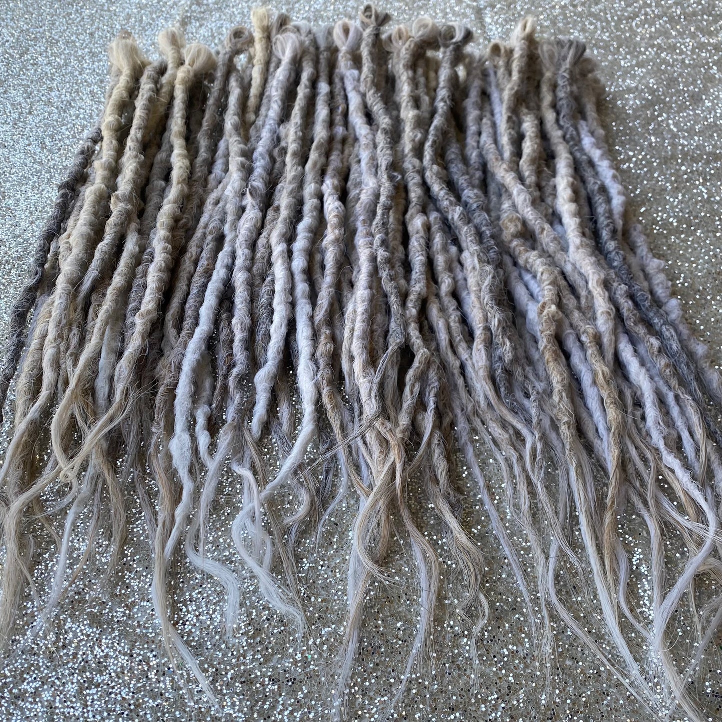Gray Ashy Mix Synthetic Crochet Dreadlocks Lumpy Texture Hair Extensions