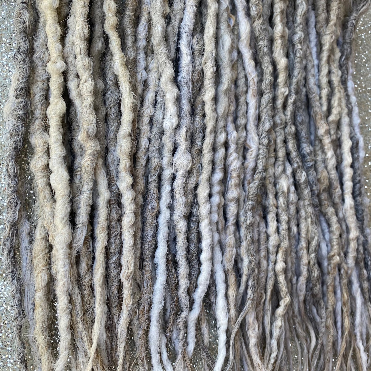 Gray Ashy Mix Synthetic Crochet Dreadlocks Lumpy Texture Hair Extensions