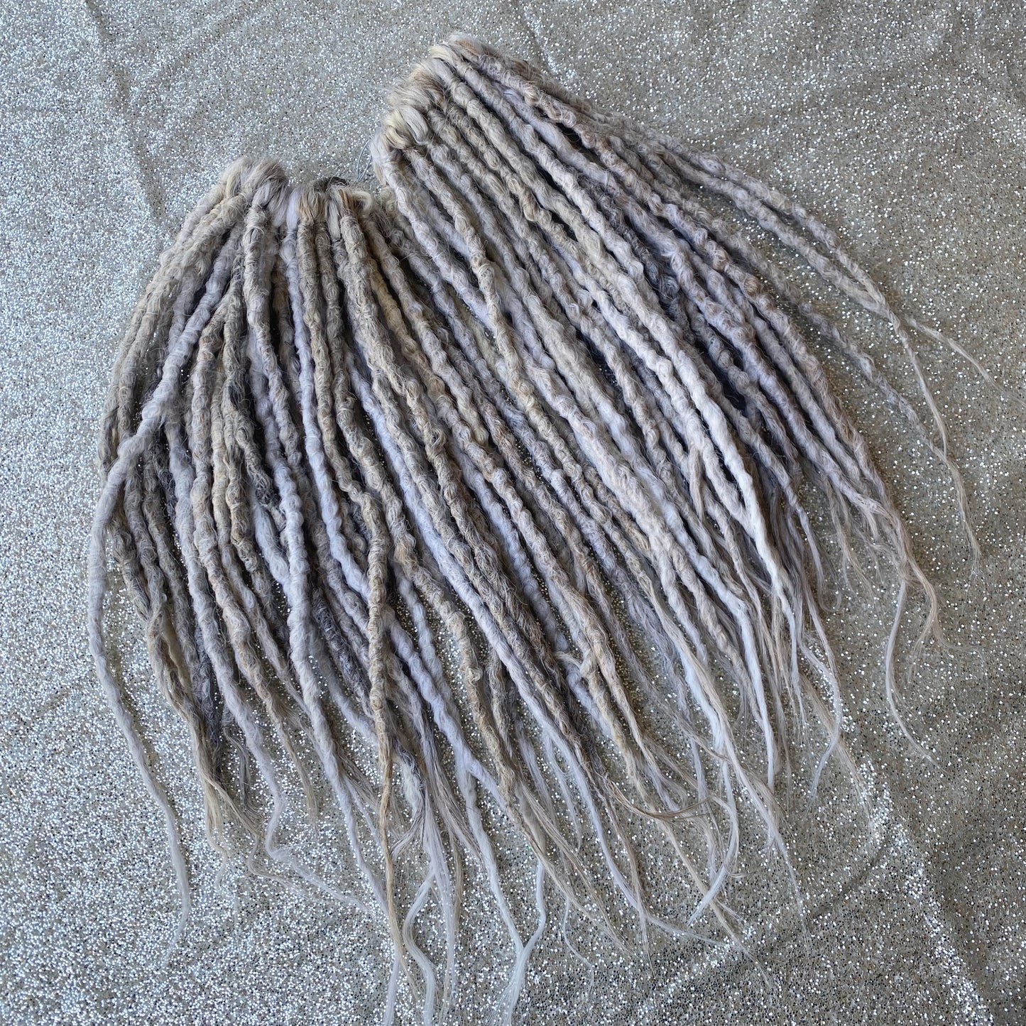 Gray Ashy Mix Synthetic Crochet Dreadlocks Lumpy Texture Hair Extensions