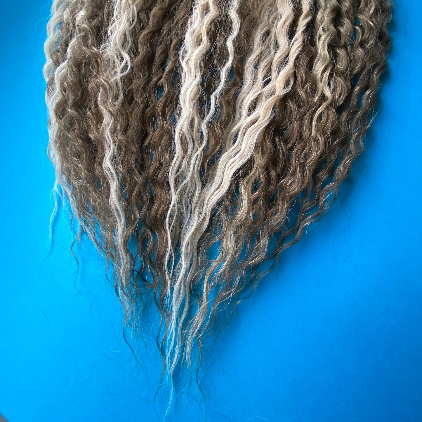 Boho Blonde and Brown Synthetic Curly Dreadlocks