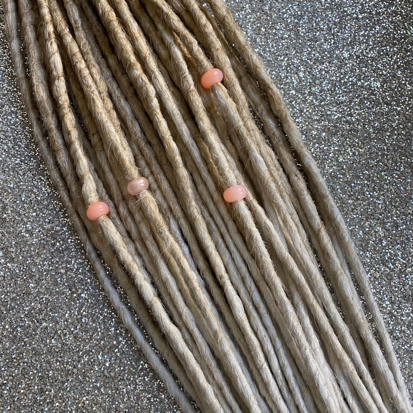 Synthetic Dreadlocks with Braids Warm Blonde or Gray to White Ombre