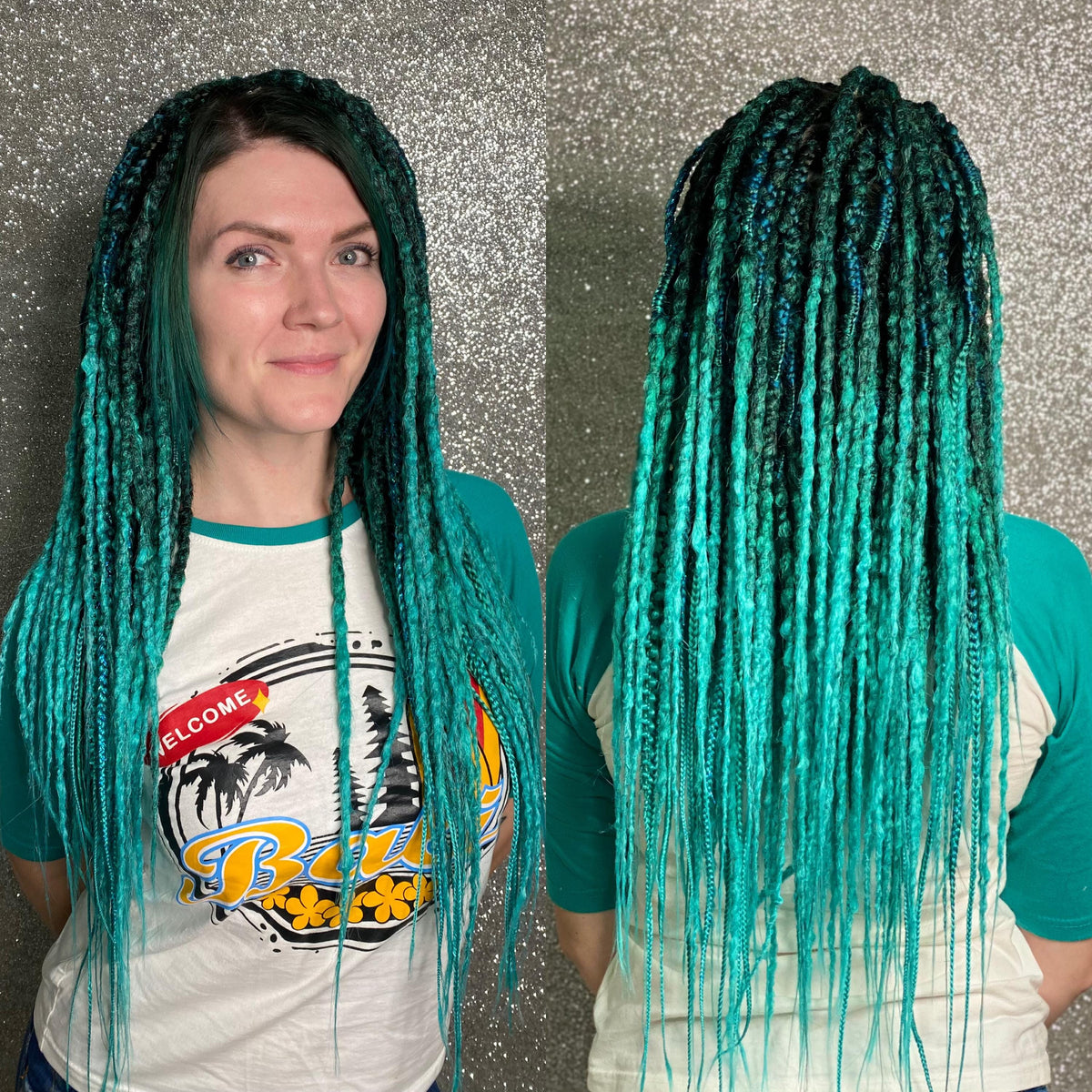 Aqua Teal Green Dreads Dreadlocks Hair Extensions Amazon.com : Lounoke 24 Inch Double Ended Dreadlock  main image 2