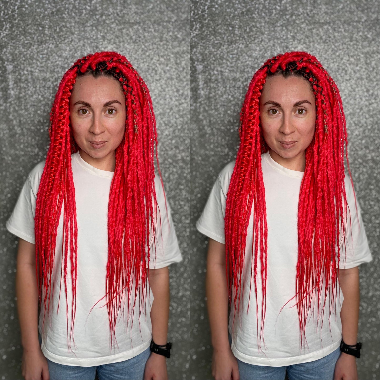Red Crochet Synthetic Dreadlocks