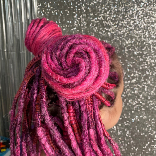 Pink Crochet Synthetic Dreadlocks